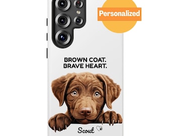 Personalized Chesapeake Bay Retriever Phone Case, Custom Dog Name, Dog Mom Dad Gift for iPhone & Samsung