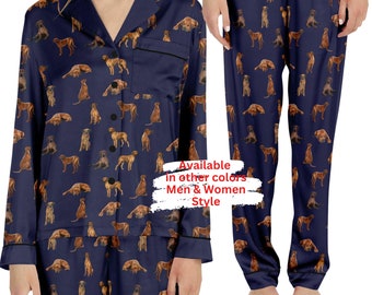 Rhodesian Ridgeback Pajama Set For Women And Men, Sleepwear Dog Lover Gift, Dog Loungewear For Her,  For him, Comfy Couples Pyjamas