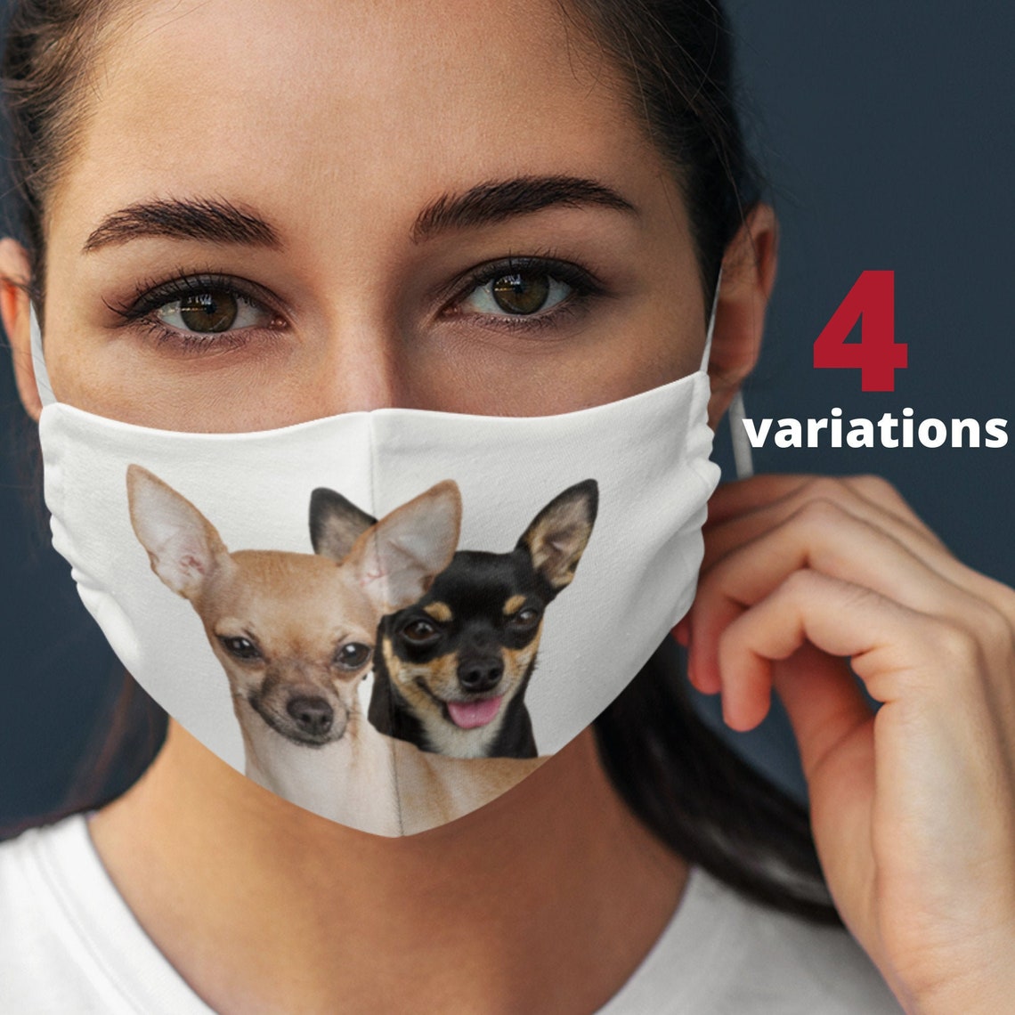 Chihuahua Face Mask Chihuahua Print Face Mask Chihuahua Mask | Etsy