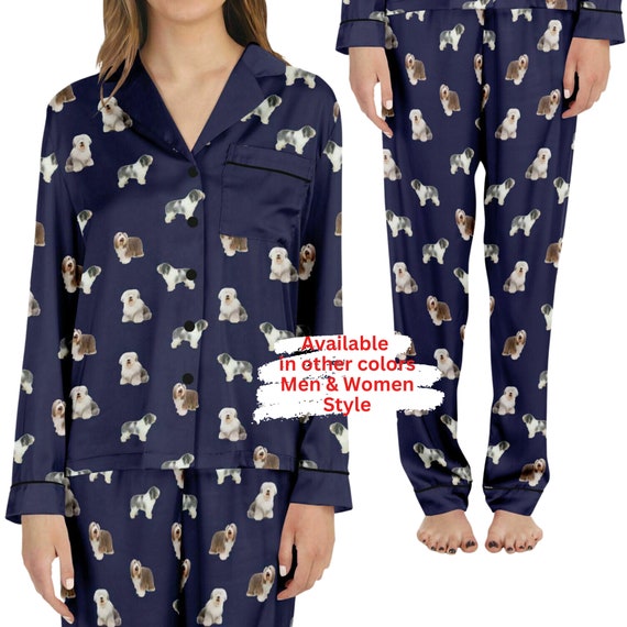 Pyjamas Pour Femmes Pyjama 2 Pièces Loungewear Sleepwear Chemise De Nuit Teckel Patronage Chien Et Coeur