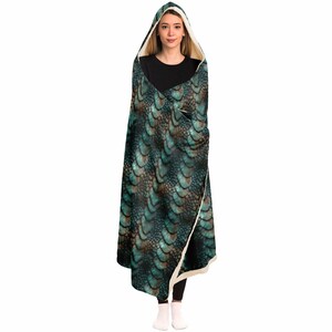 Dragon Scale Hooded Blanket – Sherpa Fleece Snuggle Wrap image 5