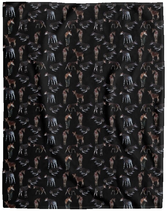 Okapi Blanket Okapi Fleece and Mink Sherpa Blanket Okapi Etsy