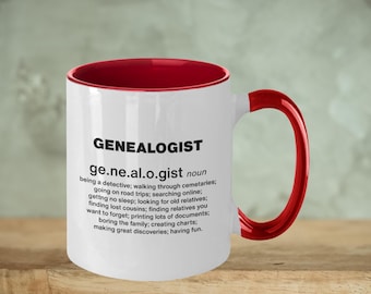 Genealogy Funny Coffee Mug - Genealogist Definition, Genealogy Gift, Fun Family History Gifts, Funny Genealogy Gift, Gag Family History
