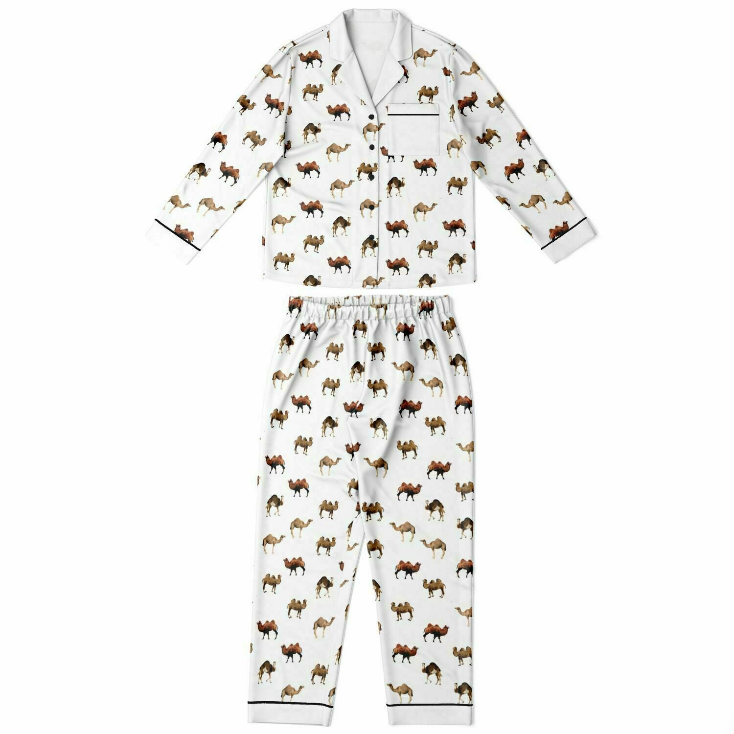 Camel Pajama Set for Women and Men, Sleepwear Dog Lover Gift, Dog