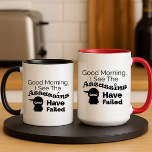Funny Assassin Coffee Mug: Dark Humor Gift for Coworkers