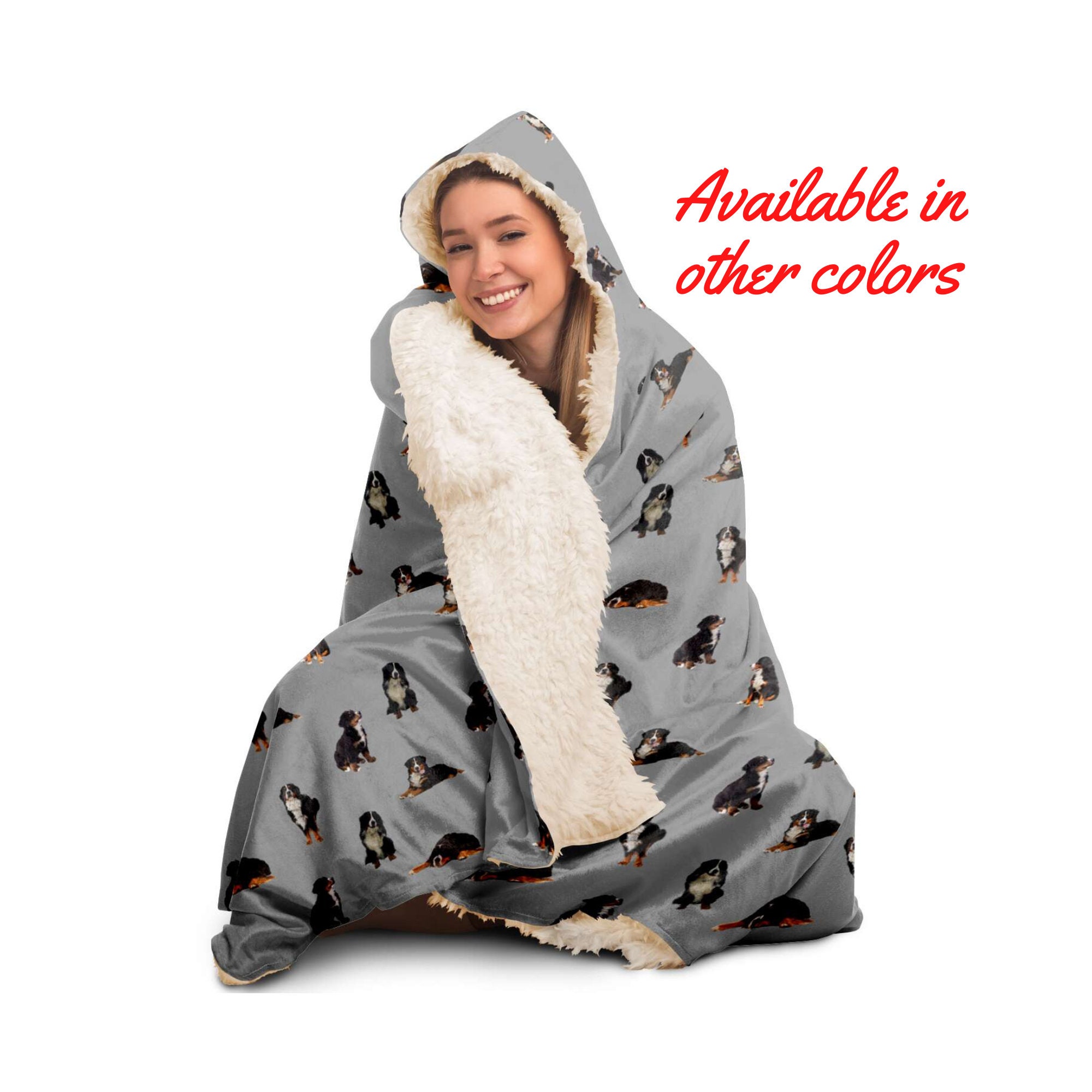 バーニーズ・マウンテン・ドッグ用フード付きブランケット：シェルパ