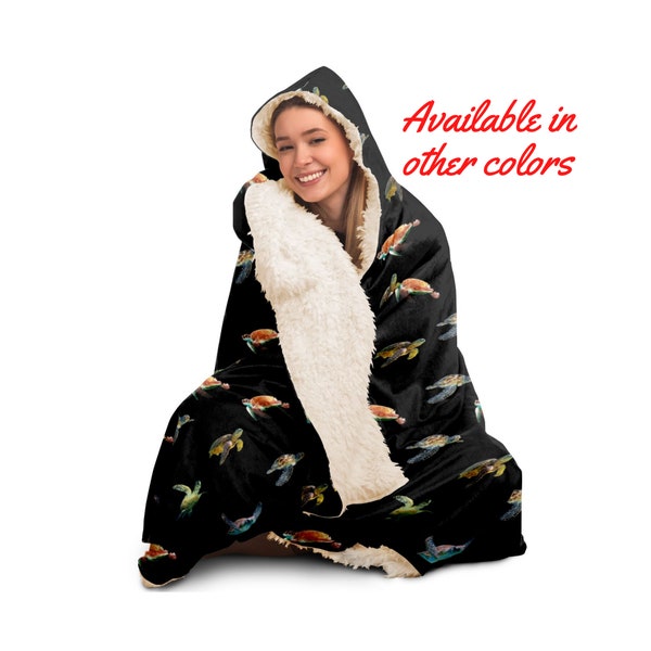 Sea Turtle Hooded Blanket Etsy
