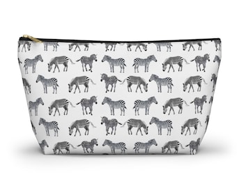 Zebra Print Accessory Pouch: Safari Animal Cosmetic Bag