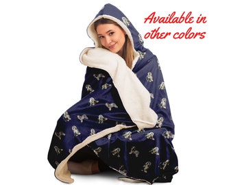 Manta con capucha para Collie Barbudo: Sherpa o microfibra, tallas para adultos y jóvenes