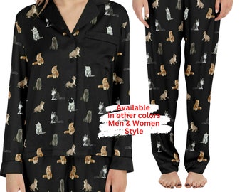 Cats Pajama Set For Women And Men, Sleepwear Gift, Loungewear For Her,  For him, Comfy Couples Pyjamas