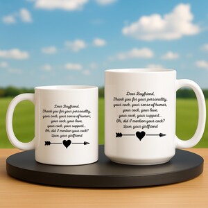 Dirty Boyfriend Geschenktasse - Lustige Sexy Tasse von Freundin, freches Geschenk für Ihn, Erwachsenen Humor Jubiläum oder Valentinstag Tasse