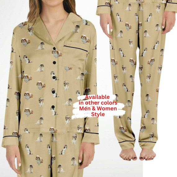 Cuddly Shih Tzu Dog Pyjama Set Sleepwear Gift His and Hers
