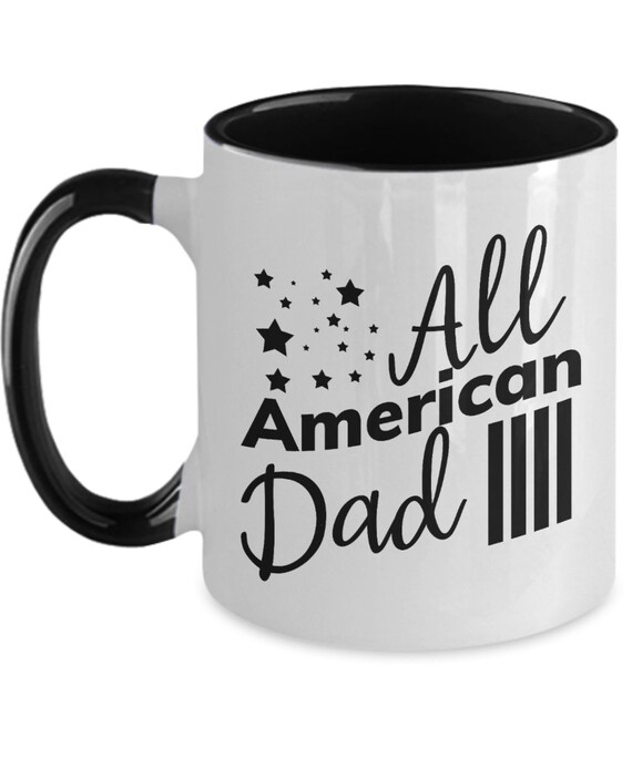 USA-Flaggen-Vatertagstasse – Lustiges Geschenk Für Papa, 313 Ml, Keramik, Spülmaschinenfest, Beidseitig Bedruckt