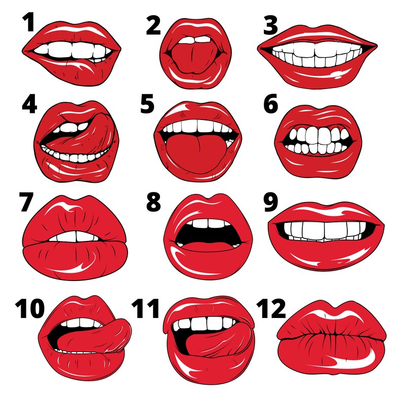Lip Design Funny Mouth Print Red Lip Face Mask Funny Mouth Etsy
