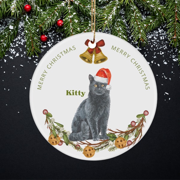 Chartreux Ornament Personalized, Cat 1st Christmas Ornament, Cat Remembrance Gift, Cat and Christmas for Cat Lovers, Cat Xmas Ornament