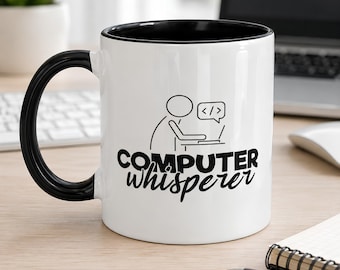 Taza "El susurrador de computadoras", regalo divertido para soporte técnico, taza de café para informáticos, regalo para nerds de la informática.