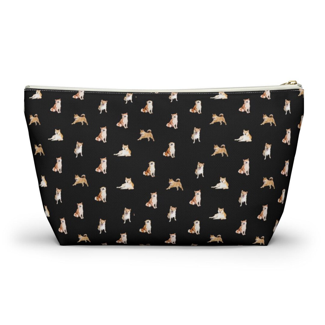 Shiba Inu Dog Pattern Accessory Pouch - Ideal for Dog Lovers, Makeup ...