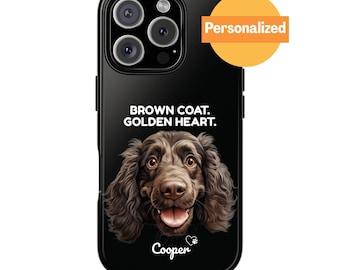 Personalized Boykin Spaniel Phone Case, Custom Dog Name & Quote, Peeking Spaniel Gift
