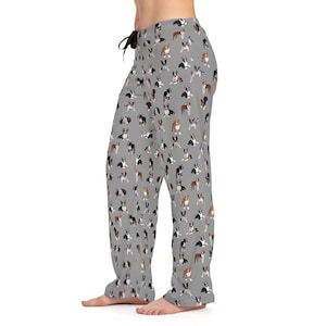 Boston Terrier Pajama Pants, Cute Dog Mom Sleepwear, Mother&#39;s Day Gift for Boston Terrier Lovers, Unisex Dog Print Lounge Pants