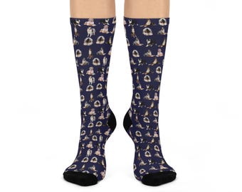 Australian Shepherd-strumpor: Unisex hundrasstrumpor med rund hals