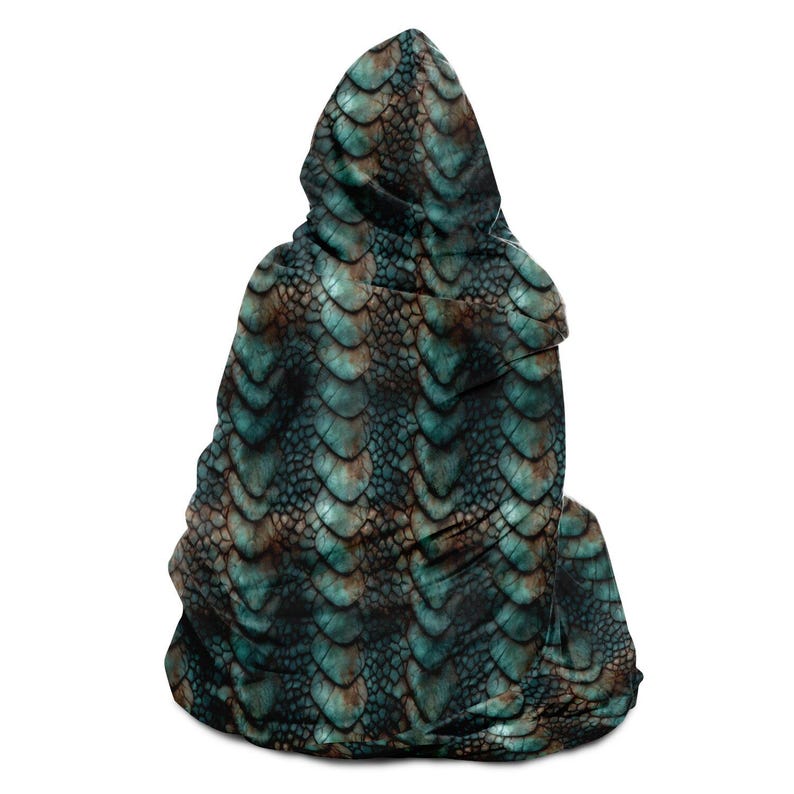 Dragon Scale Hooded Blanket – Sherpa Fleece Snuggle Wrap image 3