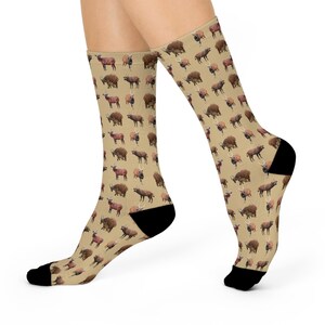 Bongo Antelope Crew Socks, Cushioned Unisex Safari Animal Pattern