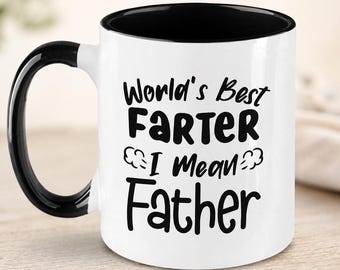 World’s Best Farter Mug, Funny Dad Coffee Mug, Father’s Day Gag Gift for Dad, Birthday Gift for Father