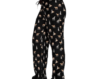 Whippet Dog Pajama Pants: Customizable Loungewear for Women and Men