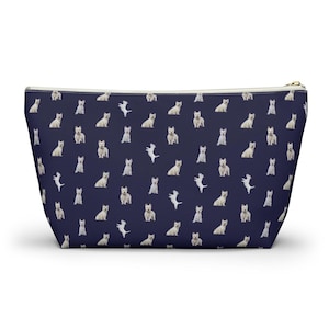 Westie Dog Pattern Accessory Pouch - Perfect for Dog Lovers, Cosmetic Bag, Makeup Pouch, West Highland White Terrier Travel Case