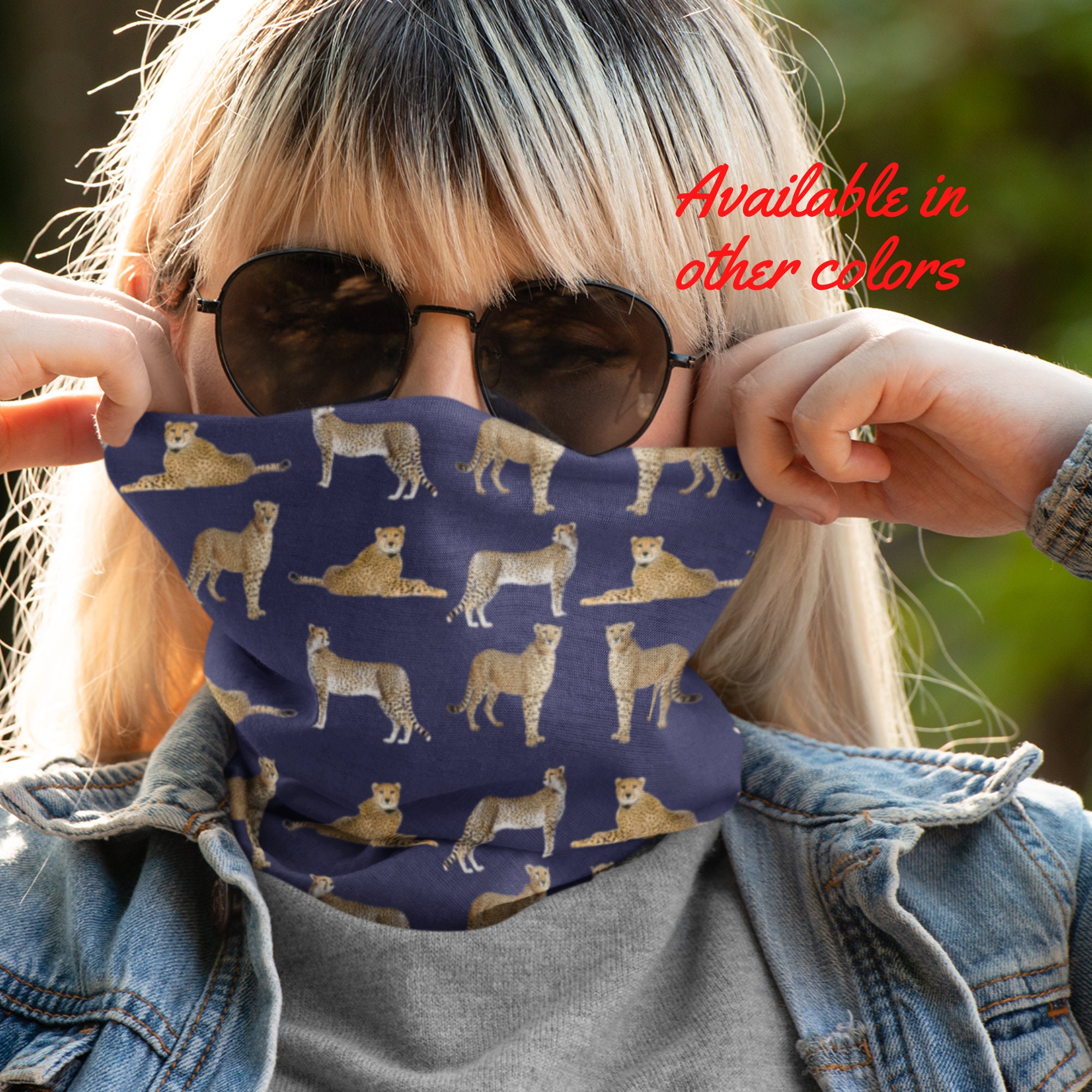 Cheetah Print Neck Gaiter, Sports Face Covering, Fitness