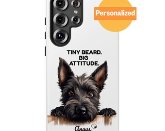 Personalized Scottish Terrier Phone Case, Custom Dog Name & Funny Quote, Peeking Scottie Case for iPhone Samsung