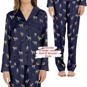 Wolf Pajama Set For Women And Men, Sleepwear Gift, Loungewear For Her,  For him, Comfy Couples Pyjamas