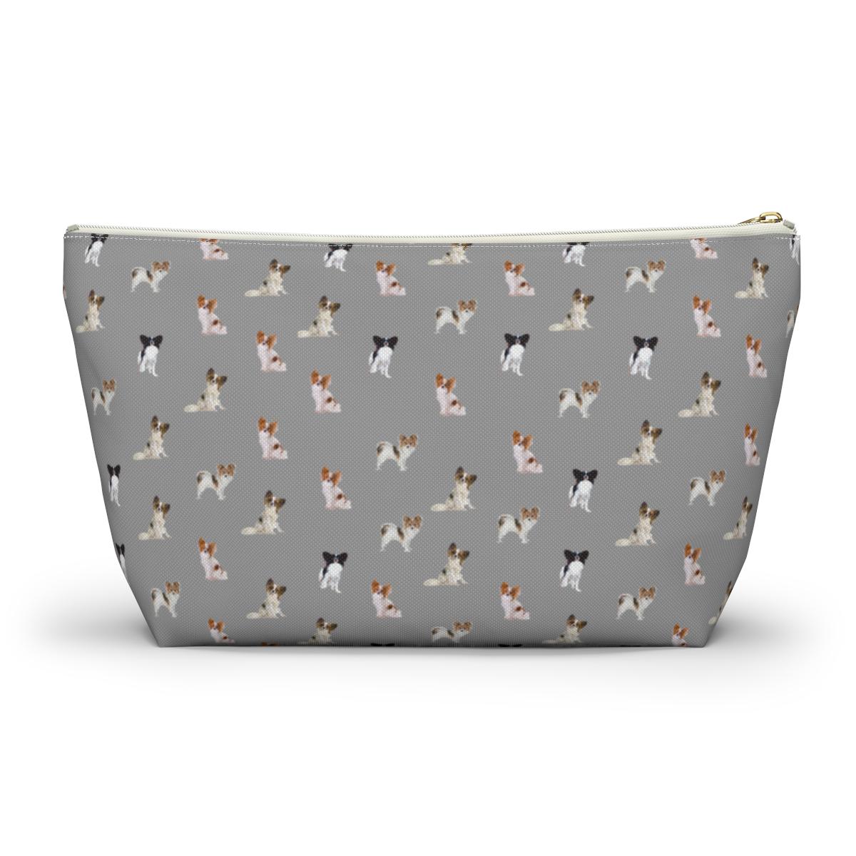 パピヨン犬用アクセサリーポーチ：蝶耳犬用トラベルバッグ、コスメ