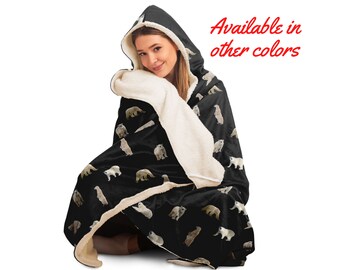 Polar bear blanket with hood sale