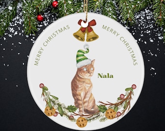 Personalized Bengal Cat Ornament, Custom Name Christmas Keepsake, Bengal Cat Lover Gift