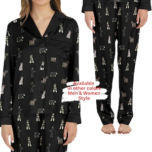 Schnauzer Dog Pajama Set For Women And Men, Sleepwear Gift, Loungewear For Her,  For him, Comfy Couples Pyjamas