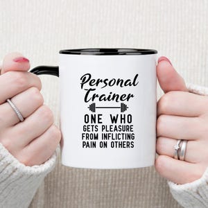 Funny Personal Trainer Coffee Mug – Fitness Gift for Workout Coach, Pain Inflicting Pleasure Gym Cup, Exercise Motivation Mug