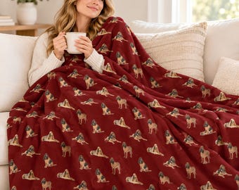 Bloodhound-Decke, Fleece- oder Sherpa-Decke, Geschenk für Hundeliebhaber