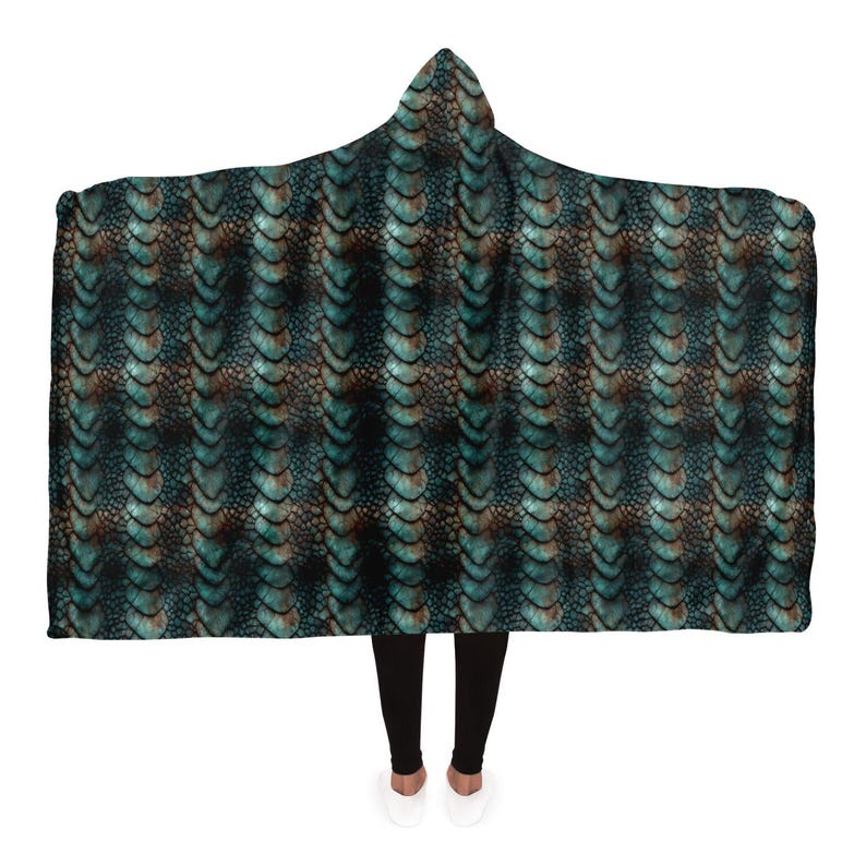 Dragon Scale Hooded Blanket – Sherpa Fleece Snuggle Wrap image 7
