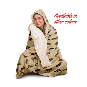 Basset Hound Blanket Hoodie: Sherpa Fleece Hooded Blanket
