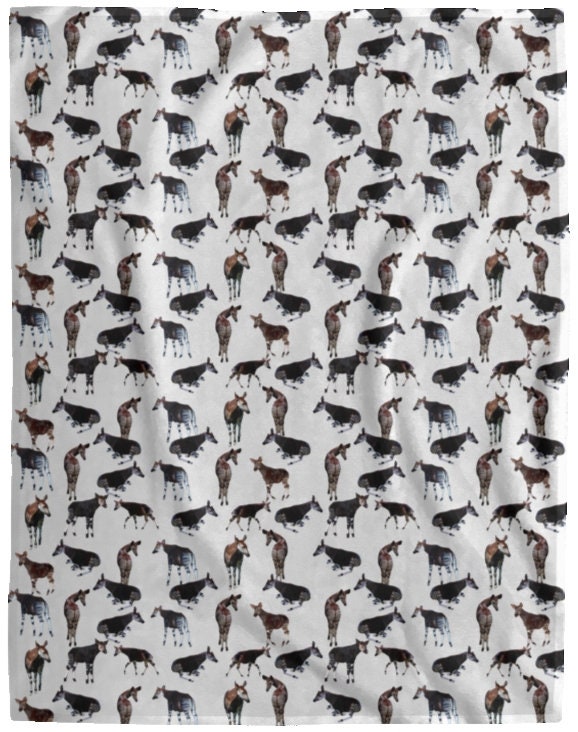 Okapi Blanket Okapi Fleece and Mink Sherpa Blanket Okapi Etsy