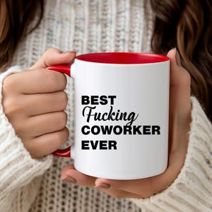 Funny Coworker Gift Mug - Best F*cking Coworker Ever, Office Humor Coffee Cup, Work Friend Leaving Present, Custom Name Option