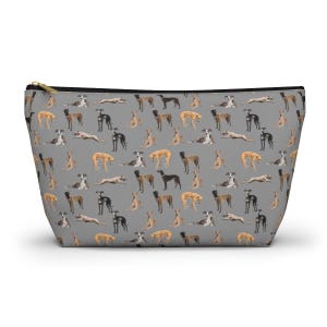 Greyhound Pattern Accessory Pouch: Dog-Themed Cosmetic Bag, Travel Organizer