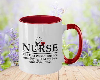Krankenschwester Kaffeebecher: Hold My Beer Geschenk
