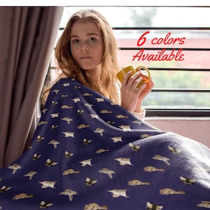 Flying Squirrel Print Blanket: Cozy Fleece or Mink Sherpa Throw