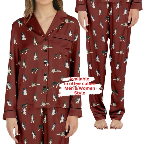 Border Collie Dog Pajama Set for Women and Men Sleepwear Dog