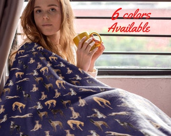 ムササビ柄ブランケット：心地よいフリースまたはミンクシェルパスロー