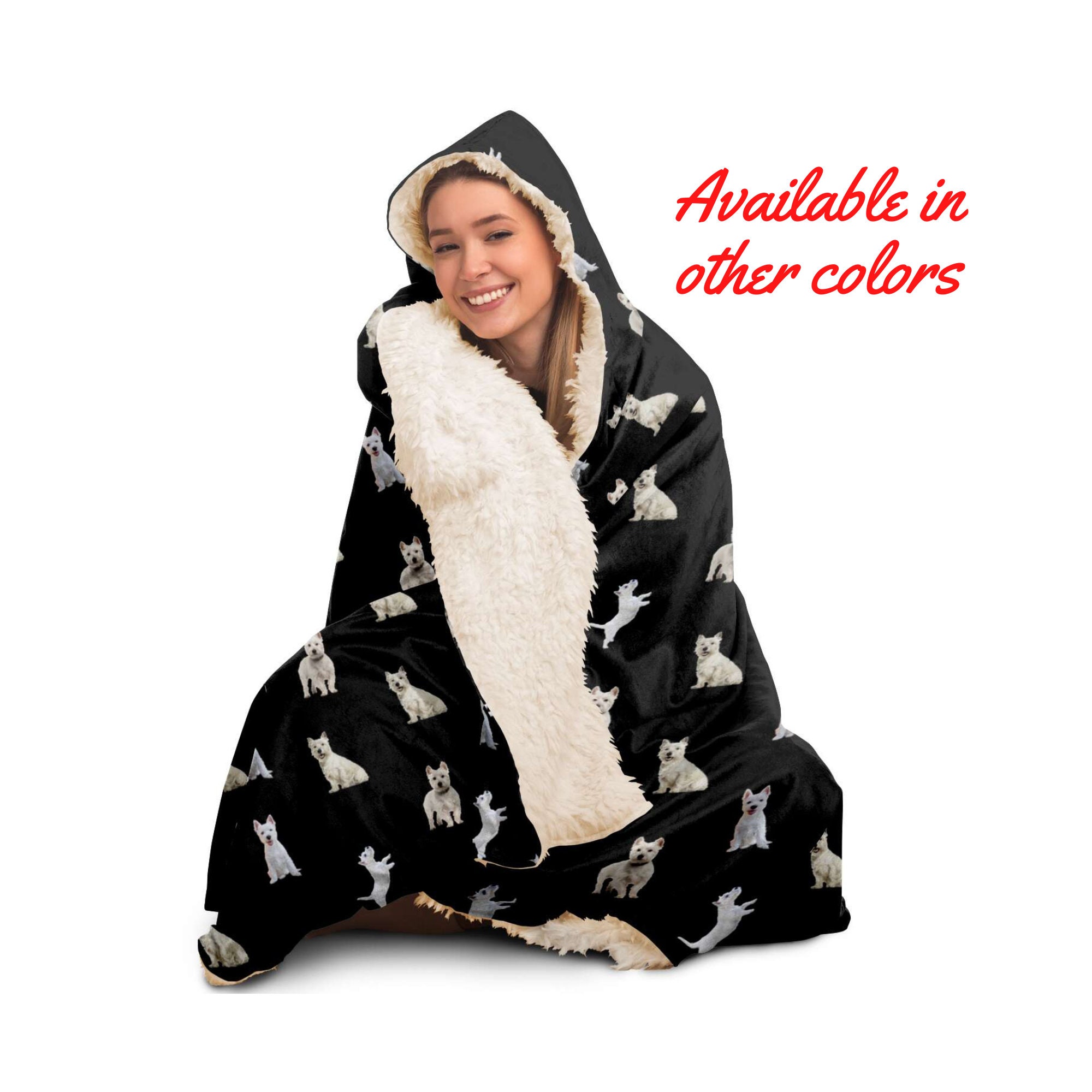 Westie Hooded Blanket Westie Hooded Blanket