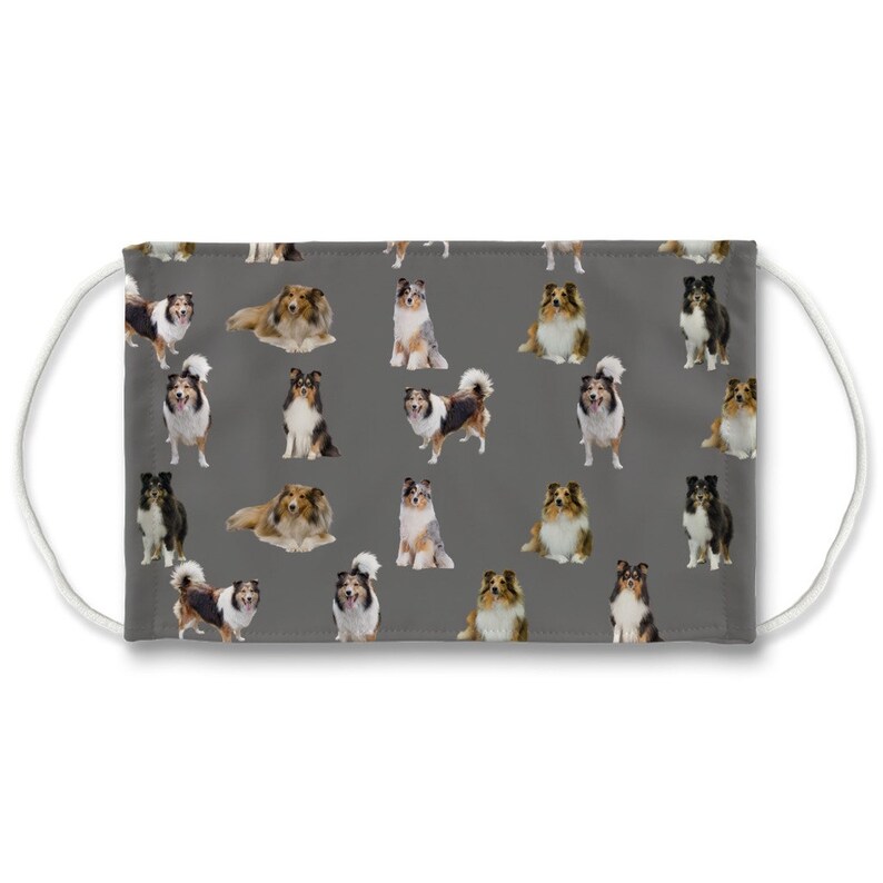 Shetland Sheepdog Face Mask Sheepdog Print Sheltie Gifts ...