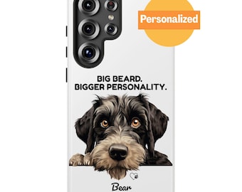 Personalized Giant Schnauzer Phone Case, Custom Dog Name & Quote, Peeking Schnauzer iPhone Samsung Gift